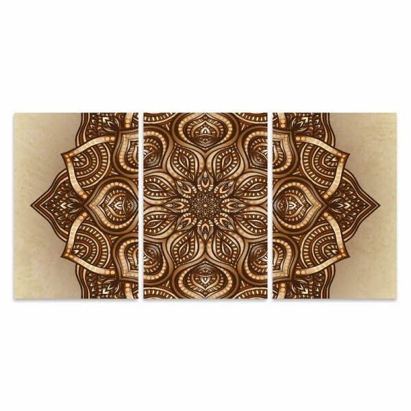 Quadro Arte Mandala decorativo Para Quarto Hall 90x45 - 3