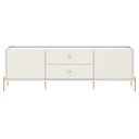 Ver imagem 2 de Rack Jasper 185cm Tv até 75 Polegada Sala Off White Fosco com Dourado