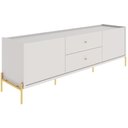 Ver imagem 4 de Rack Jasper 185cm Tv até 75 Polegada Sala Off White Fosco com Dourado