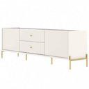 Ver imagem 6 de Rack Jasper 185cm Tv até 75 Polegada Sala Off White Fosco com Dourado