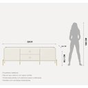 Ver imagem 3 de Rack Jasper 185cm Tv até 75 Polegada Sala Off White Fosco com Dourado
