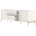 Ver imagem 5 de Rack Jasper 185cm TV até 75 Polegada Sala Off White Fosco com Dourado