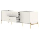 Ver imagem 5 de Rack Jasper 185cm Tv até 75 Polegada Sala Off White Fosco com Dourado