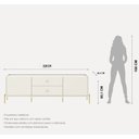 Ver imagem 3 de Rack Jasper 185cm TV até 75 Polegada Sala Off White Fosco com Dourado