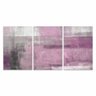 Quadro Abstrato Conjunto em Tecido Rosa Moderno 90x45 Canvas - 3
