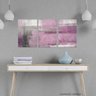 Quadro Abstrato Conjunto em Tecido Rosa Moderno 90x45 Canvas - 2