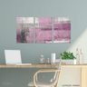 Quadro Abstrato Conjunto em Tecido Rosa Moderno 90x45 Canvas - 1