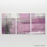 Quadro Abstrato Conjunto em Tecido Rosa Moderno 90x45 Canvas - 4