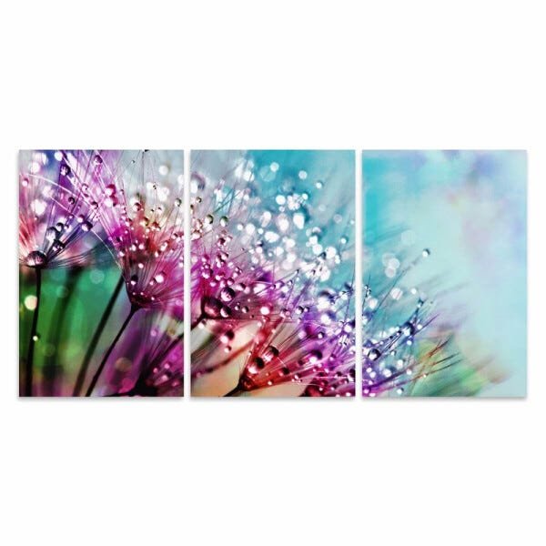 Quadro Flores Dente de Leão Colorido decorativo em Tecido - 3