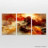 Quadro Nuvens Abstrata Cores Quentes decorativo 90x45 - 4