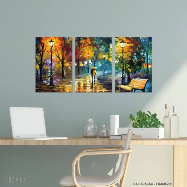 Quadro Abstrato Moderno Em Arte 3 Peças decorativo 90x45 - 2