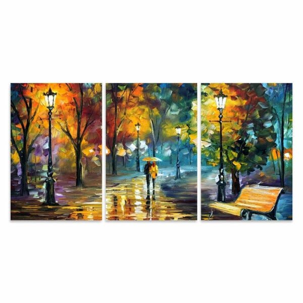 Quadro Abstrato Moderno Em Arte 3 Peças decorativo 90x45 - 3
