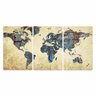 Quadro decorativo Mapa Mundi Vintage em Tecido 3 Peças - 3