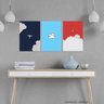 Kit 3 Quadros Infantil Para Quarto Avião Nuvens decorativo - 1