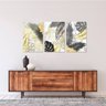 Conjunto Quadros Folhas Tropicais Luxo Artístico Para Sala Quarto Escritórios - 3