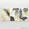 Conjunto Quadros Folhas Tropicais Luxo Artístico Para Sala Quarto Escritórios - 2