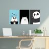Kit Quadros Infantil decorativo Panda e Ursinho Para Quarto 90x45 - 2