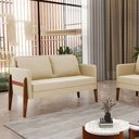 Ver imagem 1 de Namoradeira Sofá 2 Lugares Sala Lana Suede Base de Madeira - D’Rossi