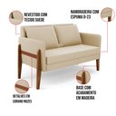 Ver imagem 2 de Namoradeira 2 Lugares Lana Suede Base de Madeira - D'rossi