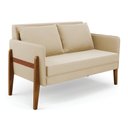 Ver imagem 4 de Namoradeira Sofá 2 Lugares Sala Lana Suede Base de Madeira - D’Rossi