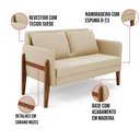 Ver imagem 2 de Namoradeira Sofá 2 Lugares Sala Lana Suede Base de Madeira - D’Rossi