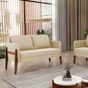 Ver imagem 1 de Namoradeira 2 Lugares Lana Suede Base de Madeira - D'rossi