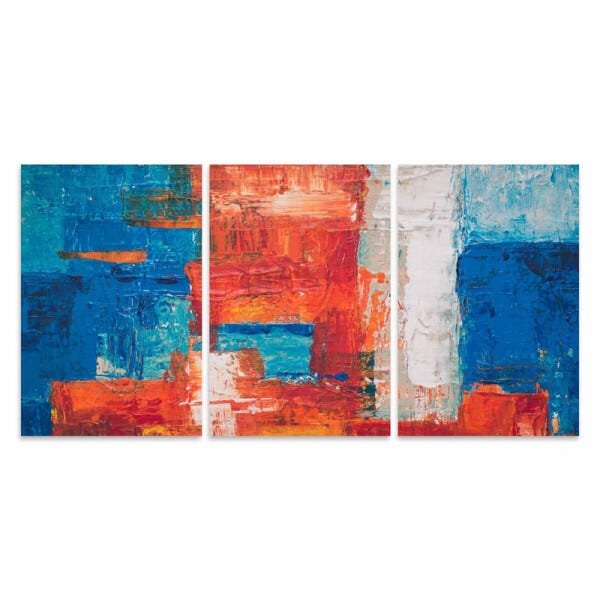 Kit Quadros Abstrato em Tecido decorativo Médio 90x45 Canvas - 3