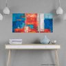 Kit Quadros Abstrato em Tecido decorativo Médio 90x45 Canvas - 2