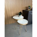 Ver imagem 2 de Conjunto Mesa Lateral Siena Marmorizado BELI HOUSE Dourado