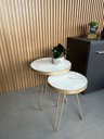Ver imagem 2 de Conjunto Mesa Lateral Siena Marmorizado BELI HOUSE Dourado