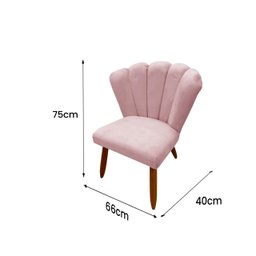 Poltrona Cadeira Pétala Penteadeira - Dritex:suede Rose - 5