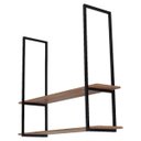 Ver imagem 3 de Nicho Preto Prateleira Suspensa Teto Sala Madeirado 100cm