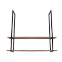 Ver imagem 4 de Nicho Preto Prateleira Suspensa Teto Sala Madeirado 100cm