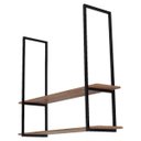 Ver imagem 3 de Nicho Preto Prateleira Suspensa Teto Banheiro Madeira 1.20mt