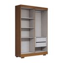 Ver imagem 5 de Guarda-roupa Solteiro Splendore 4 Portas 2 Gavetas 100% Mdf com Pé Cinamomo/off White - Panorama Móv