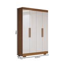 Ver imagem 4 de Guarda-roupa Solteiro Splendore 4 Portas 2 Gavetas 100% Mdf com Pé Cinamomo/off White - Panorama Móv