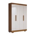 Ver imagem 3 de Guarda-roupa Solteiro Splendore 4 Portas 2 Gavetas 100% Mdf com Pé Cinamomo/off White - Panorama Móv