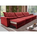 Ver imagem 1 de Sofá Retrátil e Reclinável 3,55m Molas Ensacadas Cama inBox Big Space com Bordado Velusoft