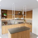 Ver imagem 2 de Nicho Branco Prateleira Suspensa Teto Cozinha Preta 60cm