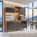 Ver imagem 4 de Kit 3 Peças Cozinha Alice 8 Portas 2 Gavetas + Balcão Cooktop + Nicho