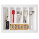 Ver imagem 2 de Kit 02 Organizador Divisor de Talheres para Gaveta M04 Bandeja 57,2x44 Cm Separador Branco - Inoviza