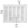 Kit 02 Organizador Divisor de Talheres para Gaveta M04 Bandeja 57,2x44 Cm Separador Branco - Inoviza - 4