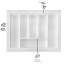 Ver imagem 4 de Kit 02 Organizador Divisor de Talheres para Gaveta M04 Bandeja 57,2x44 Cm Separador Branco - Inoviza