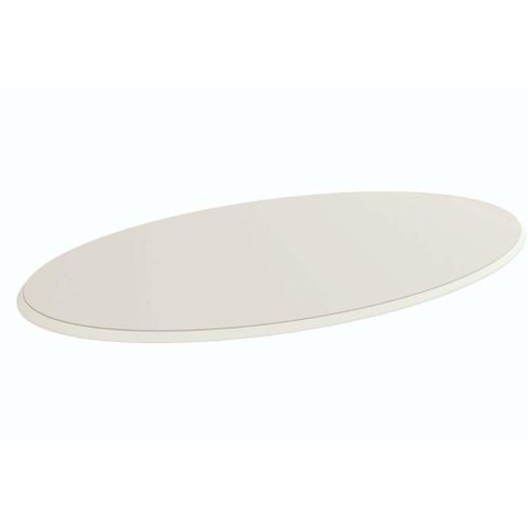 Tampo Mesa Sala de Jantar Madeirado C/vidro Ta61 Redondo 105x180cm Off White C/ Vidro Off White -
