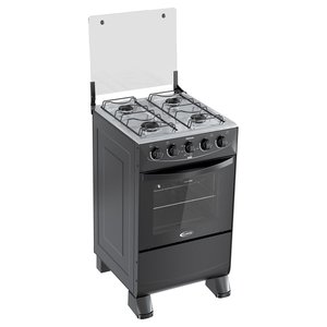 Fogão Delicato 4 Bocas Porta com Visor Vidro Duplo Mesa Aço Inox com Forno 52 L Compacto e Moderno