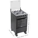 Ver imagem 4 de Fogão Delicato 4 Bocas Porta com Visor Vidro Duplo Mesa Aço Inox com Forno 52 L Compacto e Moderno