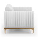 Ver imagem 7 de Kit 02 Poltronas Decorativas Base De Madeira e Pés D'Ouro Molino D02 Corano Branco C-12 - Lyam