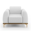Ver imagem 6 de Kit 02 Poltronas Decorativas Base De Madeira e Pés D'Ouro Molino D02 Corano Branco C-12 - Lyam