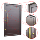 Ver imagem 3 de Porta Pivotante Alumínio Lambril c/Pux.e.Elite Marrom Corten Gold 240x130 Brimak