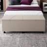 Baú Sapateira Estofada Casal Queen Size 160 Cm Júpiter Linho Skybox Bege - 3